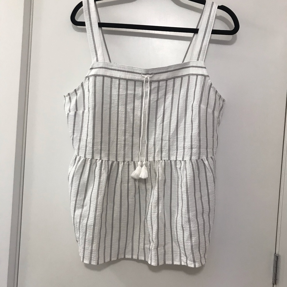 Striped tank peplum top